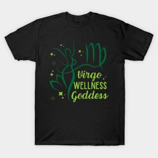 Funny Virgo Zodiac Sign - Virgo Wellness Goddess - Black T-Shirt